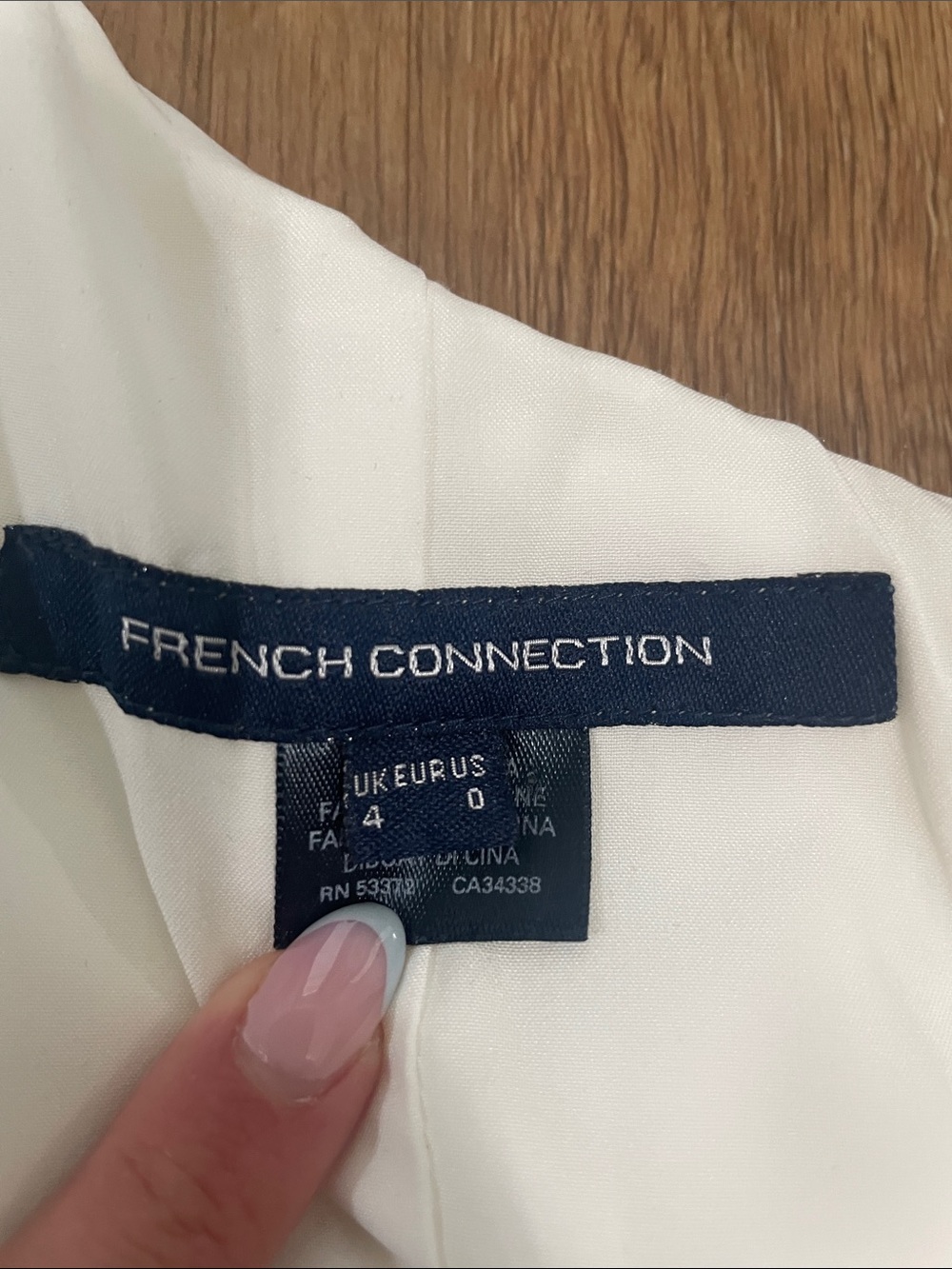 French Connection One-Shoulder White Ruffle Mini Dress - Picture 4 of 4